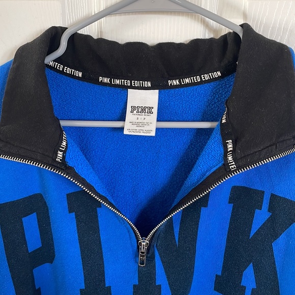 PINK Victoria’s Secret blue cowl neck zip up size small - Picture 12 of 14